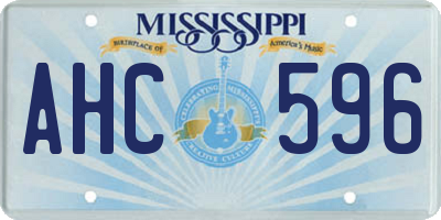 MS license plate AHC596