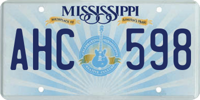 MS license plate AHC598