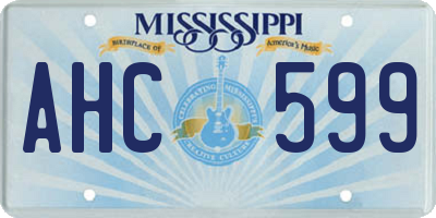 MS license plate AHC599