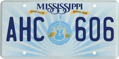 MS license plate AHC606