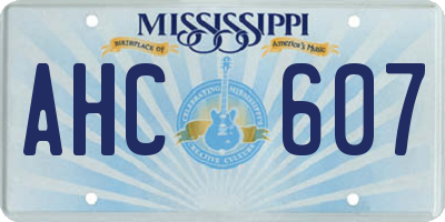 MS license plate AHC607