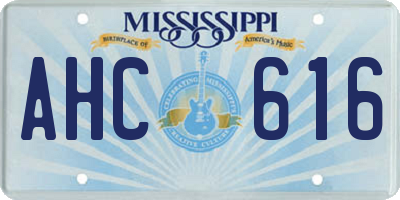MS license plate AHC616