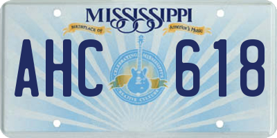 MS license plate AHC618