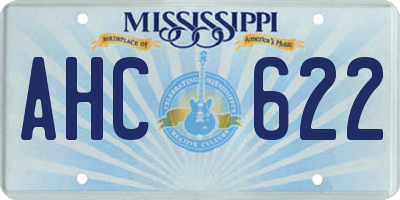 MS license plate AHC622