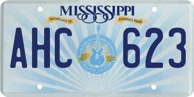 MS license plate AHC623
