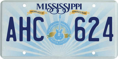 MS license plate AHC624