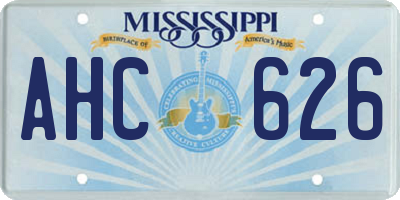 MS license plate AHC626