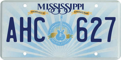 MS license plate AHC627