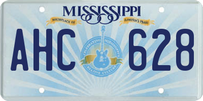 MS license plate AHC628