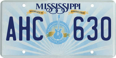MS license plate AHC630