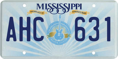 MS license plate AHC631