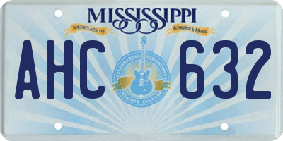 MS license plate AHC632