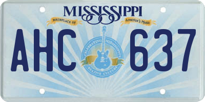MS license plate AHC637