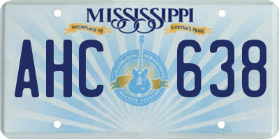MS license plate AHC638