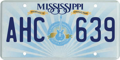 MS license plate AHC639