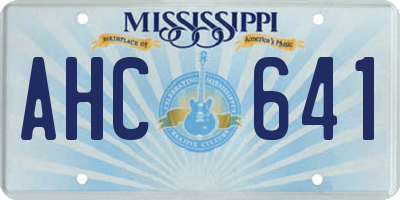 MS license plate AHC641
