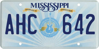 MS license plate AHC642