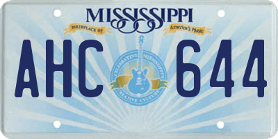 MS license plate AHC644