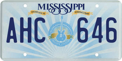 MS license plate AHC646