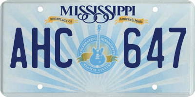 MS license plate AHC647