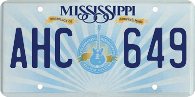 MS license plate AHC649