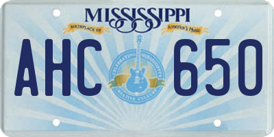 MS license plate AHC650