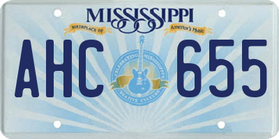 MS license plate AHC655