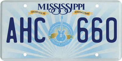 MS license plate AHC660
