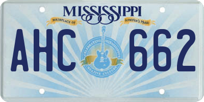 MS license plate AHC662