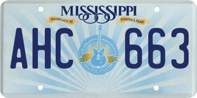 MS license plate AHC663