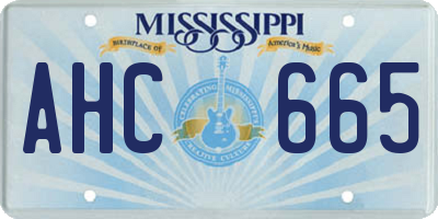 MS license plate AHC665
