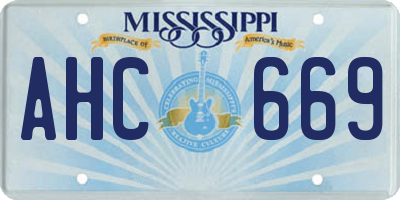 MS license plate AHC669