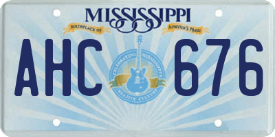 MS license plate AHC676
