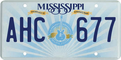 MS license plate AHC677