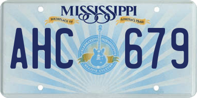 MS license plate AHC679