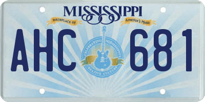 MS license plate AHC681