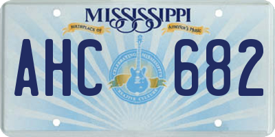 MS license plate AHC682