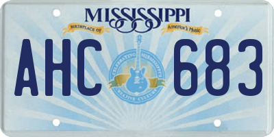 MS license plate AHC683