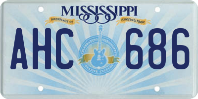 MS license plate AHC686