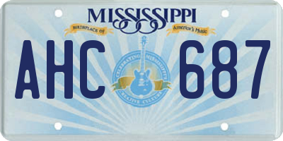 MS license plate AHC687