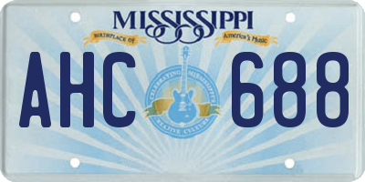 MS license plate AHC688