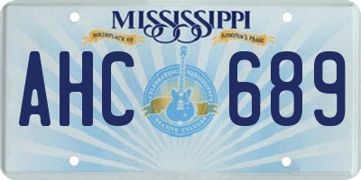 MS license plate AHC689