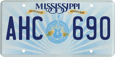 MS license plate AHC690