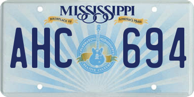 MS license plate AHC694