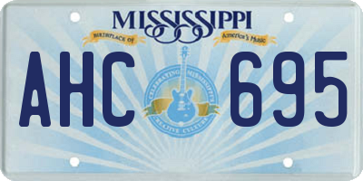 MS license plate AHC695