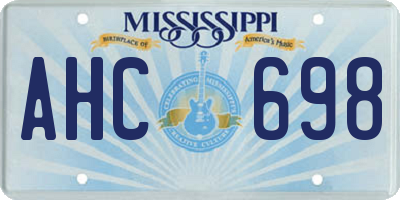 MS license plate AHC698