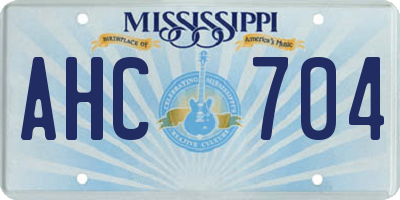 MS license plate AHC704
