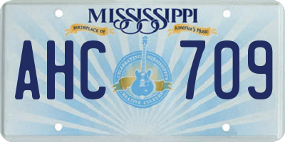 MS license plate AHC709