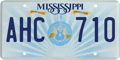MS license plate AHC710