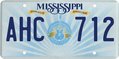 MS license plate AHC712